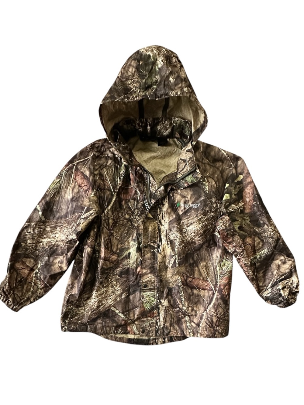 Frogg Togg Men's Hooded Waterproof Lightweight Camo Jacket - Brown/Green XL